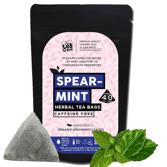 

the tea trove Organic Spearmint Tea Bags - 40 Eco-Friendly Tea Bags (Pack Of 1), 0.04 Kg