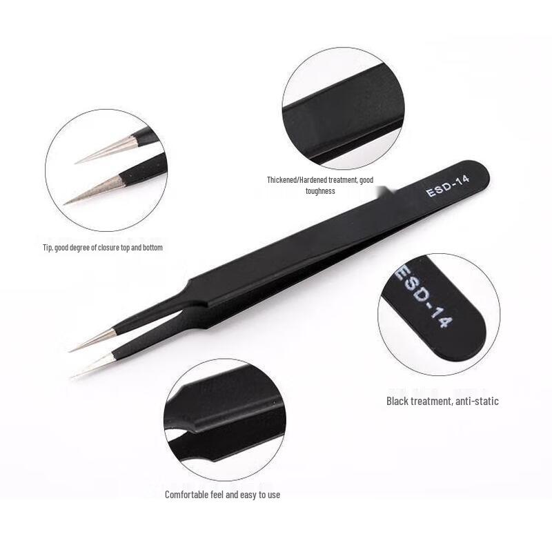 High Precision Stainless Steel Bent Tip Tweezers