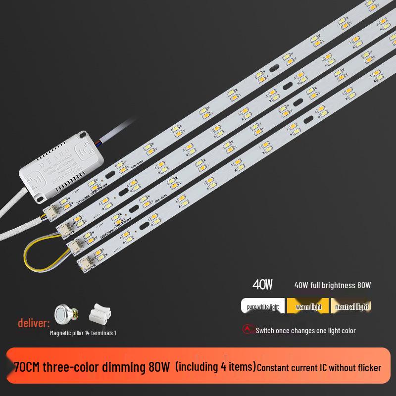 Three-Color LED Strip Light Panel for Living Room Ceiling