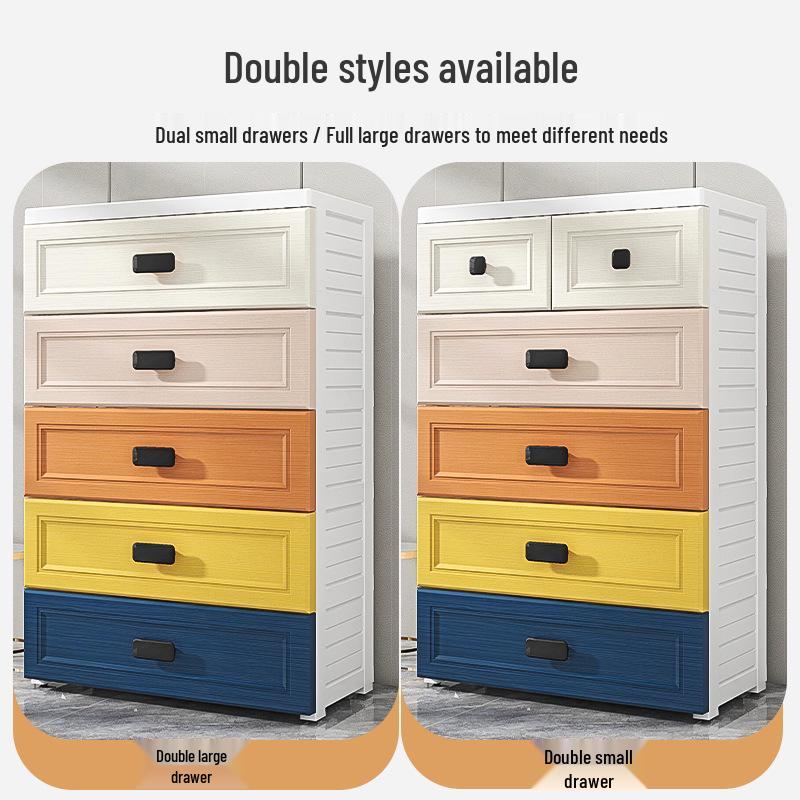 Morandi Children's Multi-Layer Storage Cabinet - Thickened Plastic Toy Organizer