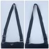 PRADA Tessuto Nylon Shoulder Bag Crossbody Pochette Sacoche Silver Hardware Triangle Logo Plate Black Men Women