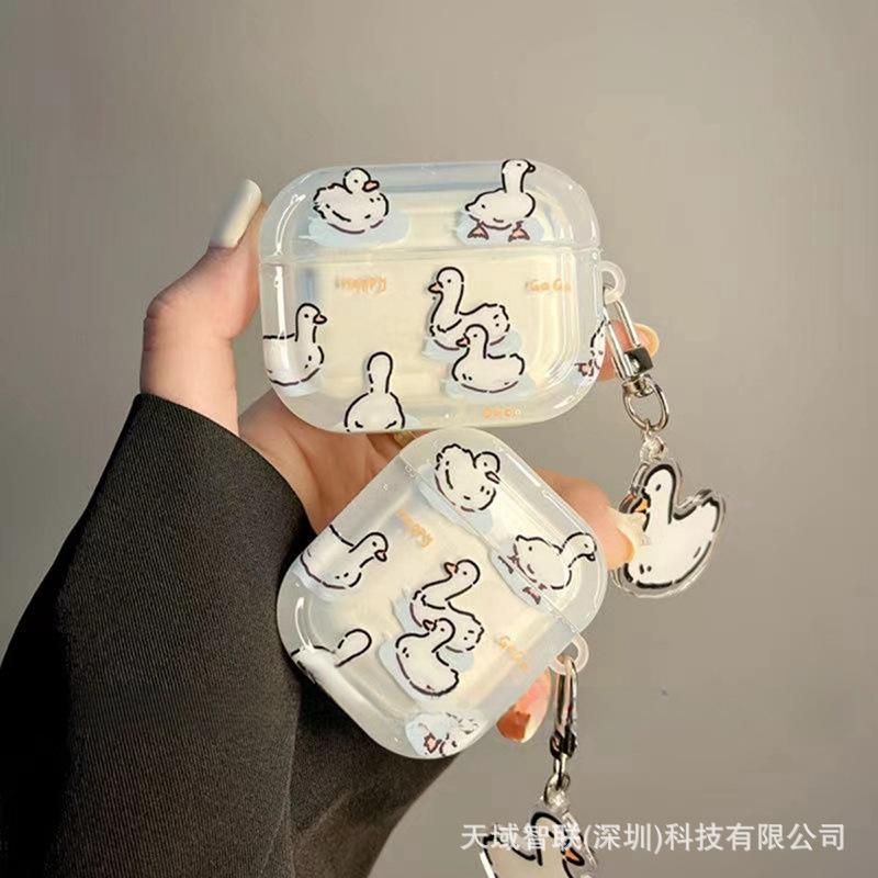 Swimming Duck Is Suitable for Apple AirPods 1st Generation Bluetooth Headset Protective Case Pro1/1st Generation Headset Protective Case.