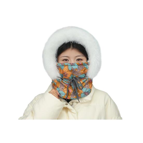 

Балаклава Лыжная Подушка для Лица для Женщин Флисовая Подкладка Ветрозащитная Цветочный Шарф Шапка