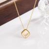 Ladies Elegant Square Opal Pendant Necklace