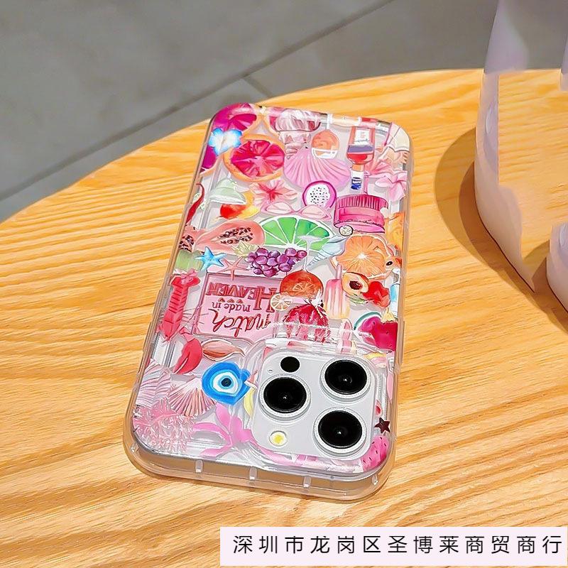 Colored Fruit for Apple 15 Mobile Phone Case iPhone14promax Transparent 13/12/11 New 16 Airbag