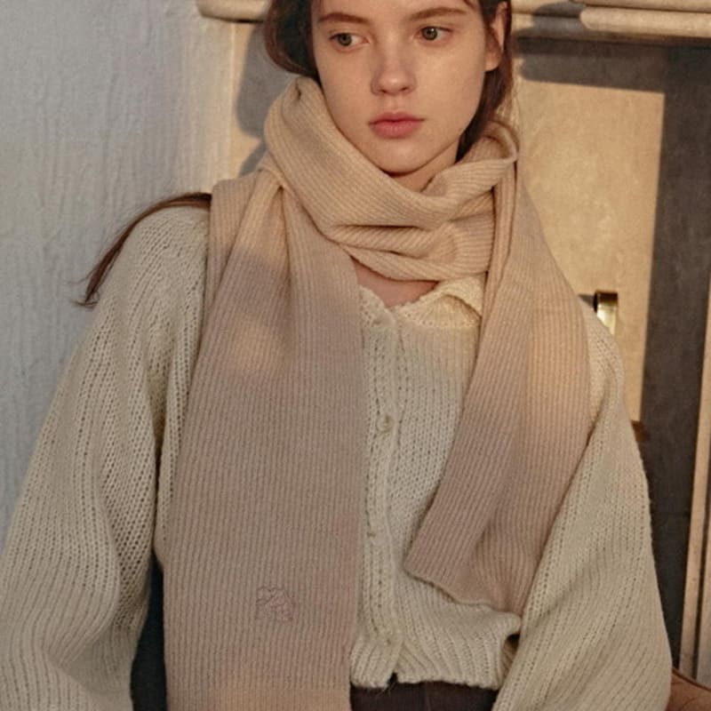 YAN13 COZY RIBBED MUFFLER_MOCHA