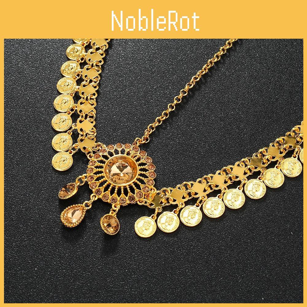 Elegant Crystal Simulation Decoration Gold Women Headwear With Tassel Design