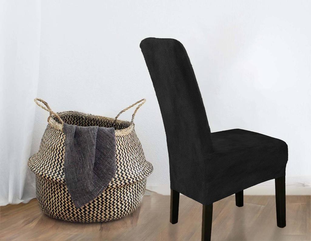 Cover Chair Thick Black Velour Size L Large High Backrest 70Cm