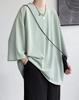 Summer Large Loose Oversized Summer Solid Korean Casual Soft to the [foveitaa] Men's T-Shirt, 3/4 Sleeve, Size, Cool, Fit, Cool, Silhouette, Wear,
