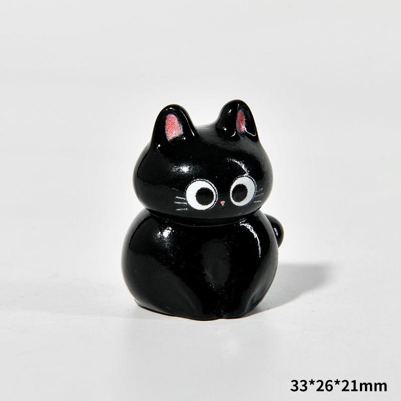 2 Stück Cartoon Harz Niedlich Korn Luo Xiaohei Zhanji Kleine Schwarze Katze Tier Dekoration Kreativ Schreibtisch Auto Kleine Dekoration Handwerk