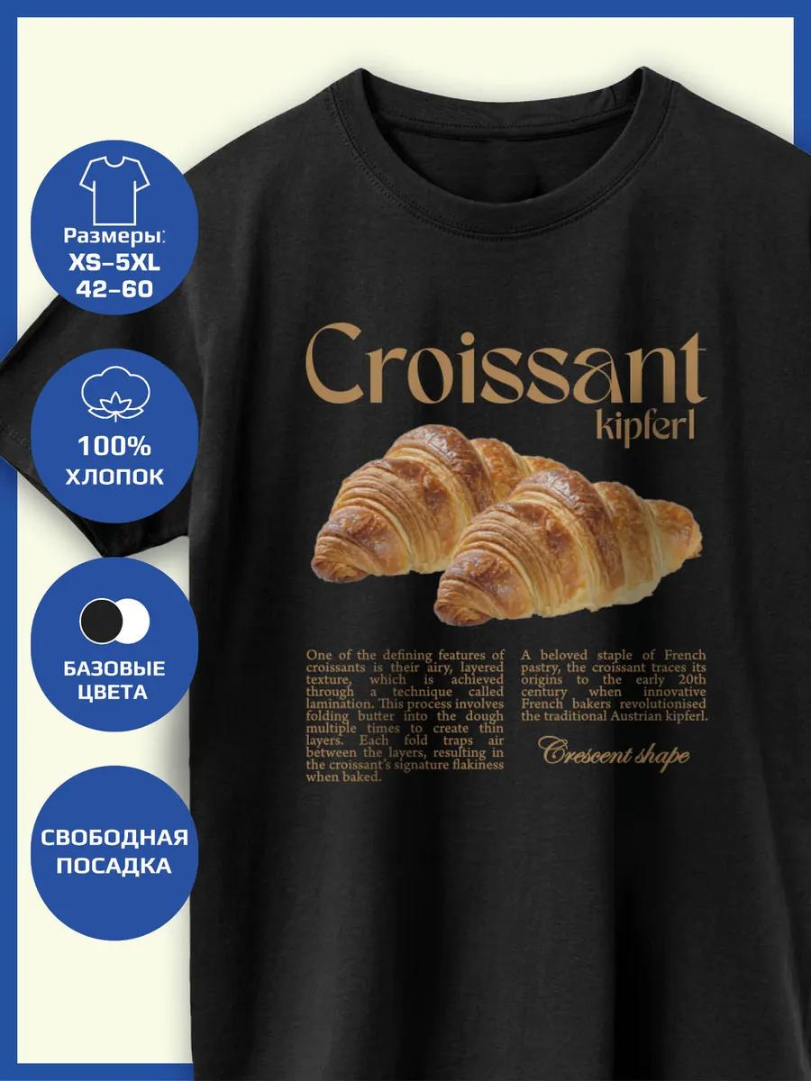 Croissant Print T-shirt 3XL