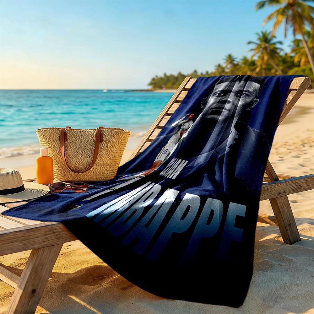 Star Player Kylian Mbappé Beach Towel Super Soft Microfiber Quickdry Fabric Comfortable Lightweight