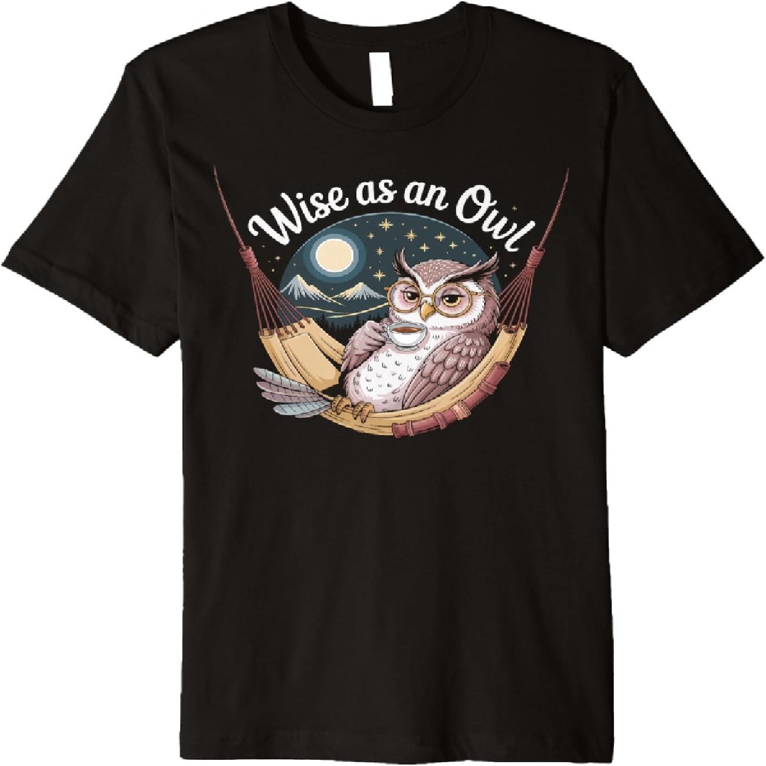 

Wise as an Owl Reading Ancient Scrolls Premium T-Shirt(4) XXXXXL