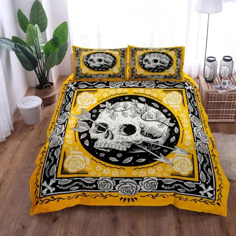 Luxury Baroque Pattern Bedding Set Golden Duvet Cover Set Twin Double Queen King Size Comforter Cover Set for Gift Bed Linen