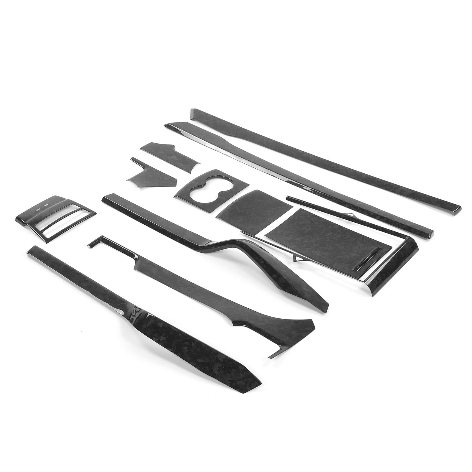 12pcs Forged Carbon Fiber Car Interior Decoration Full Set Fit for Tesla Model X 2016‑2020