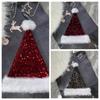 Santa Claus Christmas Hat Sequin Red Plush Hat Fashion Santa Claus Hat  Children