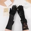 Bowknot Satin Bride Gloves Long Sleeves Etiquette Gloves  Wedding Dress Accessories