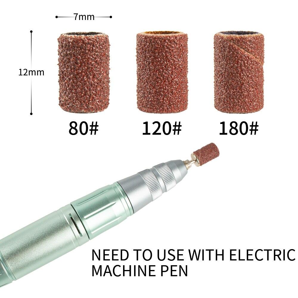 100pcs Nail Drill Bits Sanding Bands for Nail Drill File Grinder Sander Band Set for Acrylic Nails Gel Removing Pedicure Tool