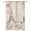 France Paris Tower  Air Balloon Retro Curtains for Bedroom Living Room Drapes Kitchen Children Window Curtain Home Decor