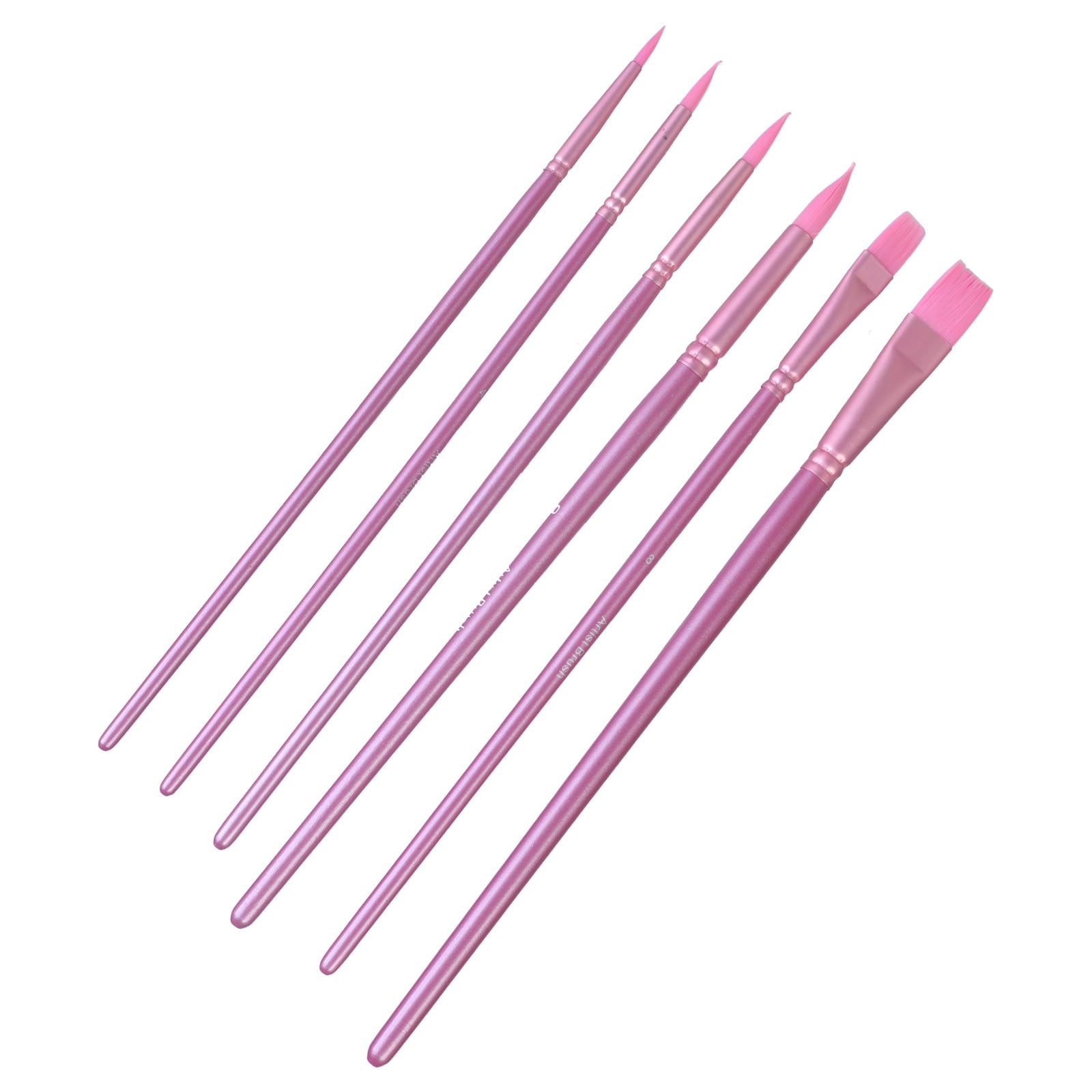 

6 шт. Профессиональные кисти для рисования Нейлоновая щетина Кисть для акварели для художника Начинающий Акрил Гуашь Масляная живопись 2