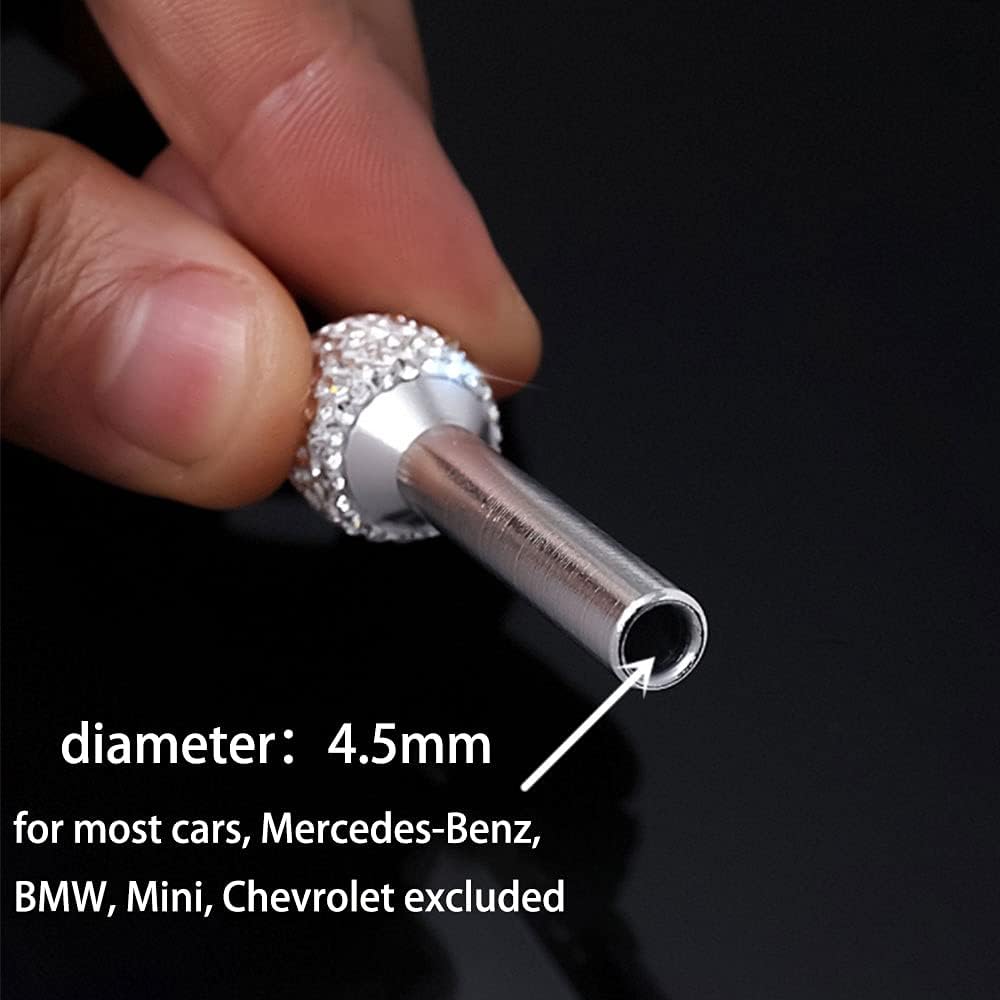 Riloer Car Door Lock Pull Rod Bolt Cover, 4-Pack Bling Rhinestones Decoration Universal Fit, Multicolor