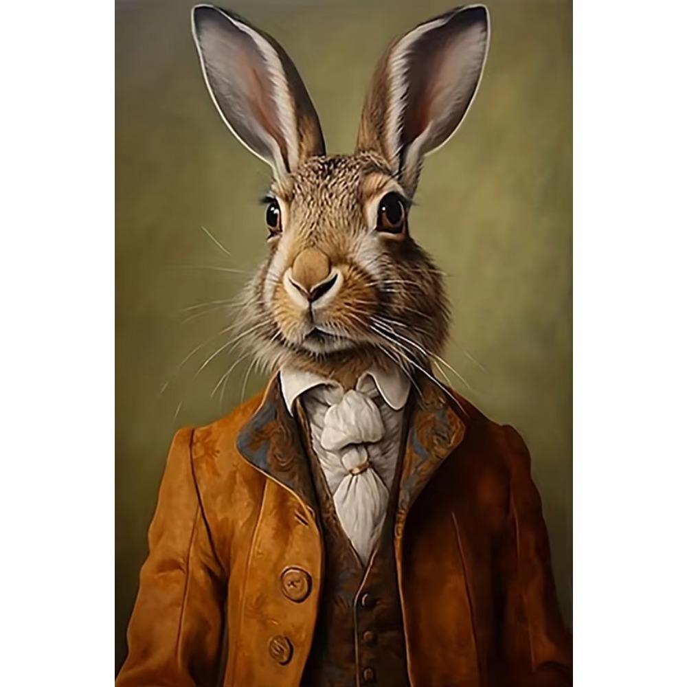 

Очаровательное винтажное настенное искусство с кроликом, Настенный декор для дома, офиса, кафе и многого другого, Спальня и ванная комната, Отель, Идеально для декора комнаты 20x30cm белый