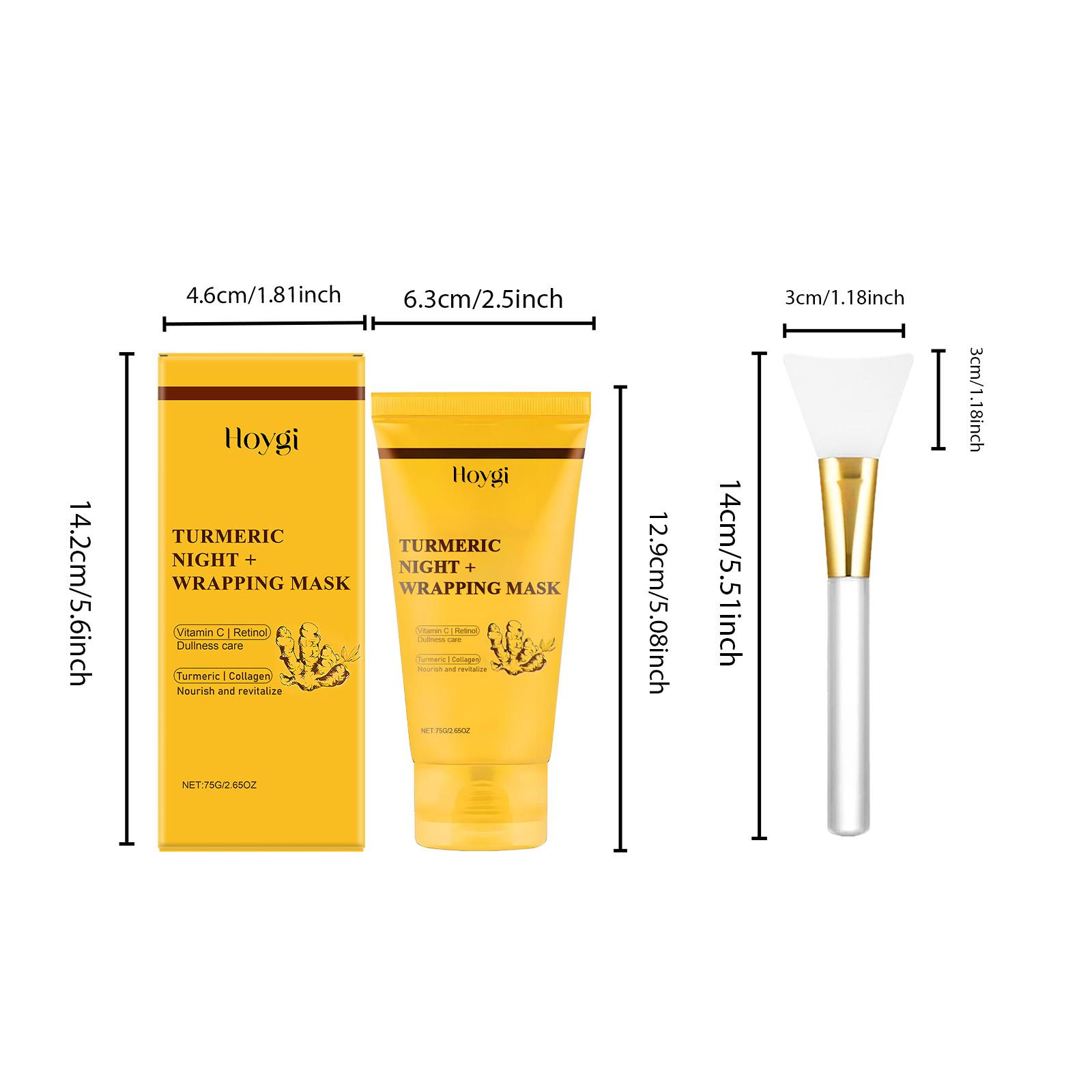 

Hoygi Kojic Acid Turmeric Overnight Wrapping Peel Off Mask Brightens Defends Against Stress for Blackheads Large Pores Dirts Oil 75g