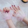 Lace Trim Double Layer Tulle Arm Sleeves Elegant Wedding Party Photography Accessory