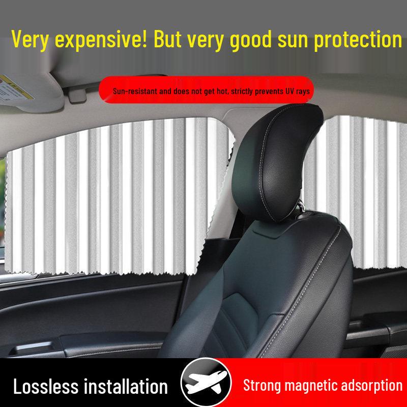 Rear Seat Car Sunshade: Universal Heat Insulation & Privacy Curtain, No Installation Required