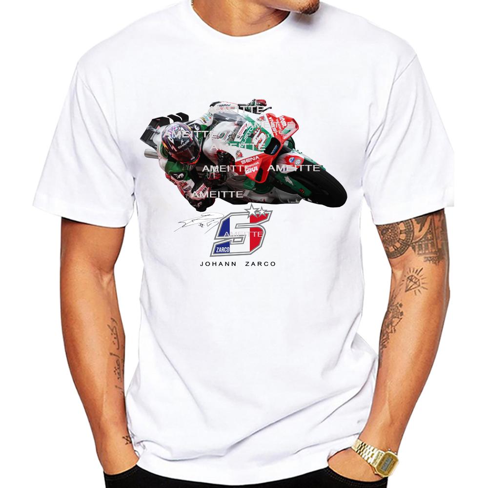 2025 New French Johann Zarco 5 Gp Racing Tshirt Unisex Short Sleeve Unisexs Casual Tees Cool Boy Motorcycle Riding Sport White Tops
