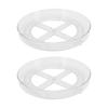 2PCS Transparent Cabinet Turntable 360 degrees  Rotation Versatile Transparent Rotating Perfume Organization For Refrigerator Pantry Wardrobe