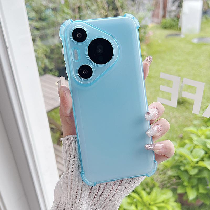 Shockproof Matte Soft Case For Huawei Pura 80 70 P60 P40 P30 Mate 70 60 50 40 Pro Plus Silicone Translucent Candy Color Shell