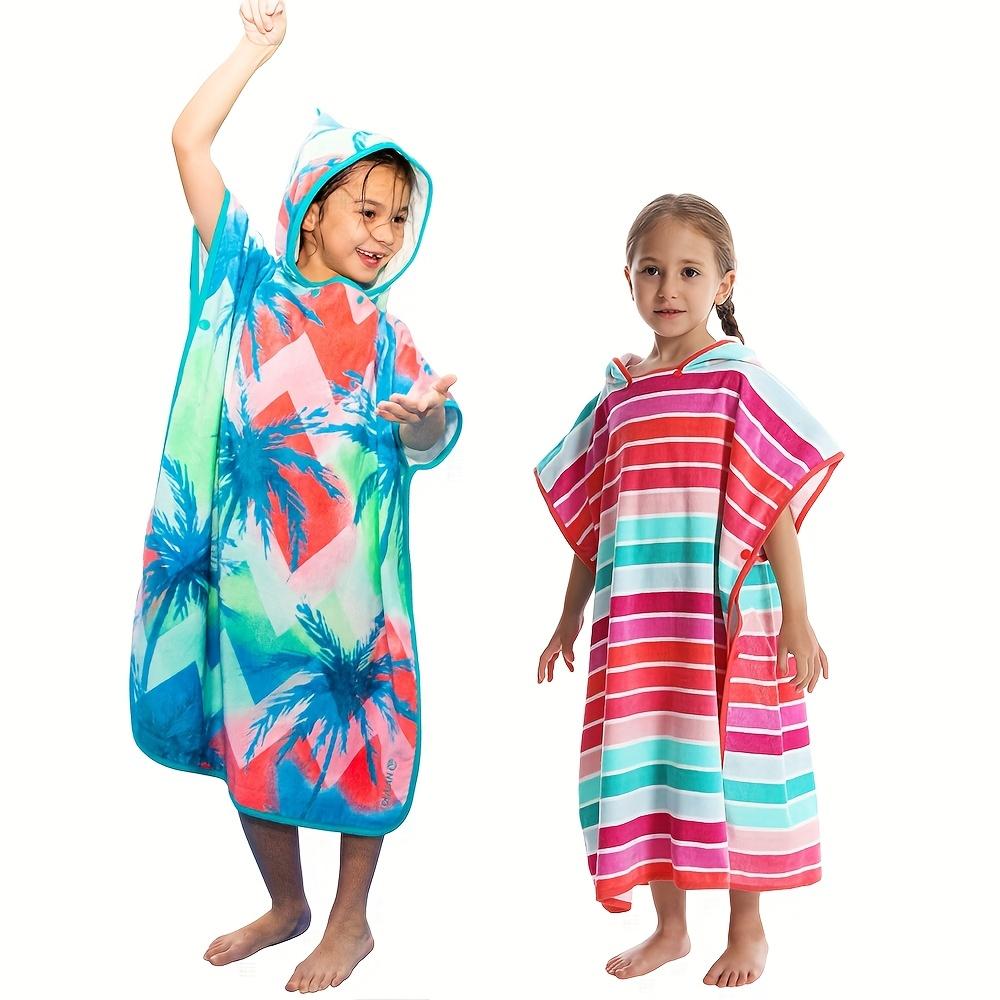 Youngsters' Hawaiian Coconut Tree Cotton Bath Towel Wearable, Extra Large Thick, Super Absorbent Beach Wrap with Hood for Boys Girls, 79.76x64.77 Cm