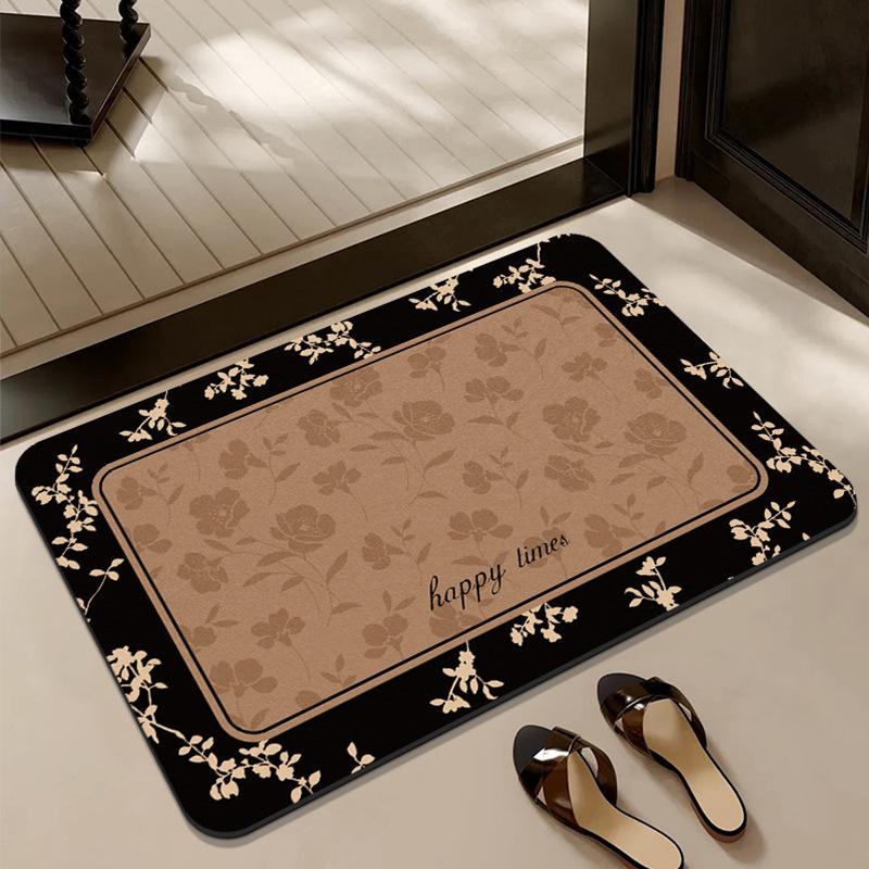 Medieval Style Diatom Mud Floor Mat, Bathroom Water-Absorbing Quick-Drying Non-Slip Floor Mat, Bathroom Door Dirt-Resistant And Easy-To-Take-Care