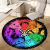 1pc One Piece Color Wheel Round Carpet, Made of Polyester,Perfect for Decorating Office Chairs, Living Rooms