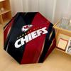 Kansas City Chiefs Print Auto 8?Ribs Folding Umbrella Wind Resistant Lightweight Automatic Umbrella For Daily Travel