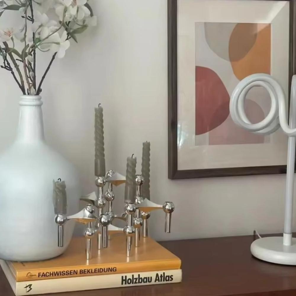 Metal Molecular Structure Candle Holder Nordic Triangle Candlestick Home Decore Candelabra Gift