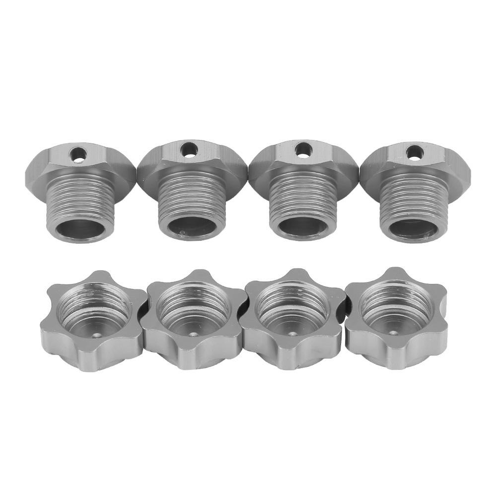 17mm Wheel Hex Hubs Adapter Nut Anti Dust Cover for HSP HOBAO TEAM C 1 8 RC Car(Titanium Color)