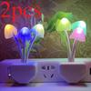 2pcs Color Changing Plug-in Mushroom Light | Dream Bed Lamp, Cute Night Light, Sweet Night Lights for Bedroom,Bathroom,Stair,Hallway,Semi Flush Mount