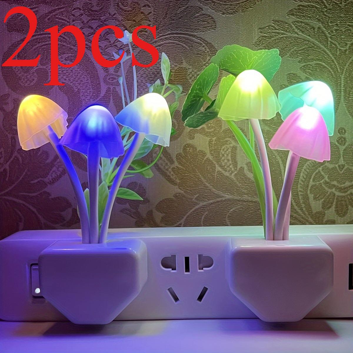 

2pcs Color Changing Plug-in Mushroom Light | Dream Bed Lamp, Cute Night Light, Sweet Night Lights for Bedroom,Bathroom,Stair,Hallway,Semi Flush Mount 2pcs