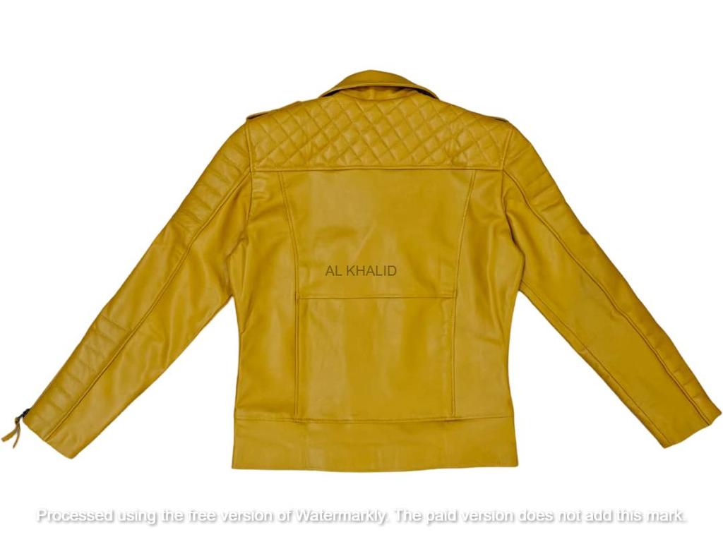 Handmade Men's Jacket Yellow Leather Genuine Lambskin Stylish Motorcycle Soft Fit