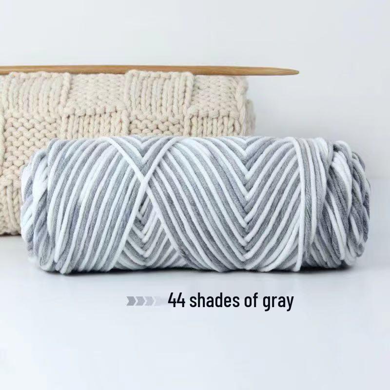 8-Strand Cotton Wool Yarn for Scarf DIY - Thick, Soft Thread with Silk Elements