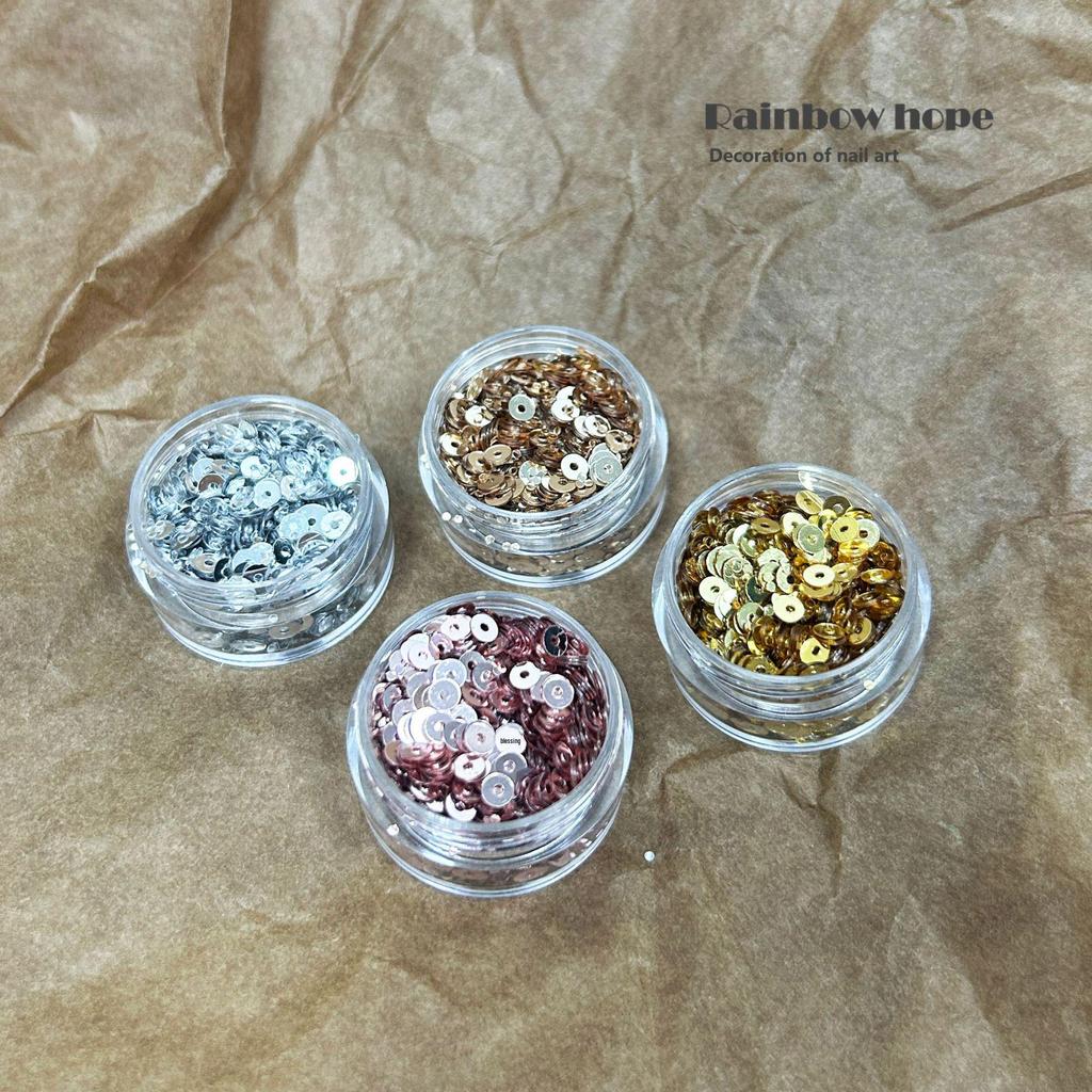 Metallic Copper Coin Nail Sequins - Super Flash Mirror Effect DIY Nail Art Accessories