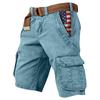 Shorts Masculinos de Verão Estampados para Exterior Shorts Masculinos Largos com Múltiplos Bolsos