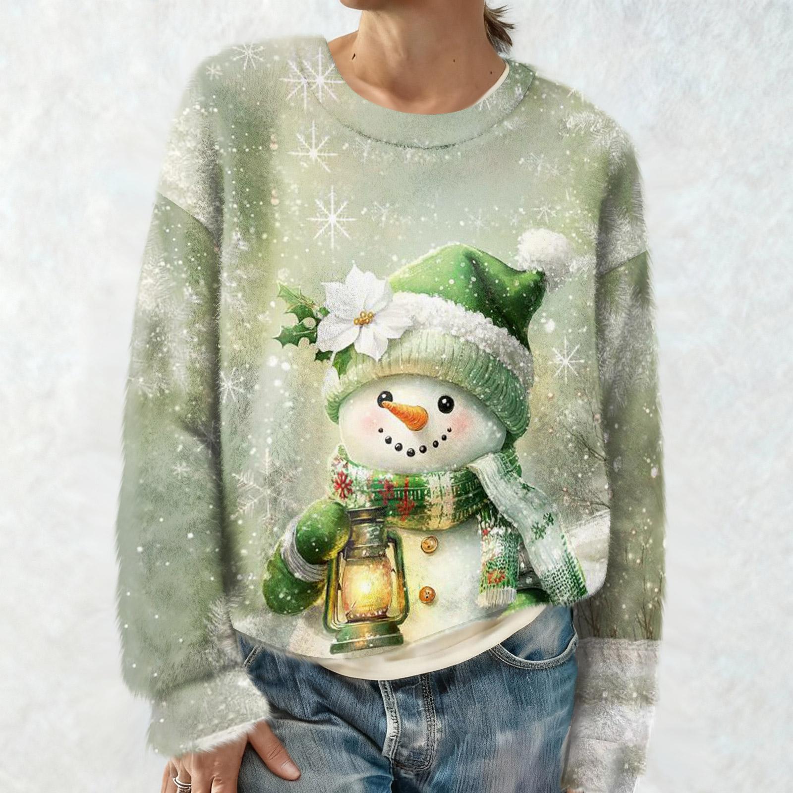 

Женская мода повседневная толстовка с круглым вырезом и длинными рукавами с принтом L