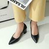 New Fashion Women Pumps Sweet Thick High Heels Female Sexy Office Pointed Toe Dress Work Pump Cute Footwear Zapatos Mujer