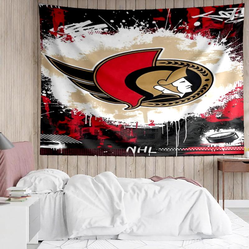 1PC Ottawa Hockey Team Tapestry Accessories Playroom Tapestry, for Bedroom,Livingroom, dormitory Room Wall Decor Fan Birthday Gifts