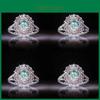 Elegant Female Pink Crystal Rhinestone Ring With Green Topaz For Engagement