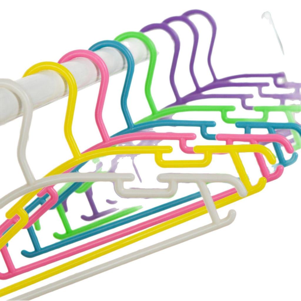Colorful Non-Slip Children's Plastic Hangers for Wet & Dry Clothes