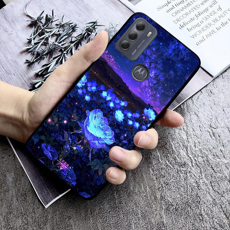 Night Scenery Moon Flower Beach Case For Motorola G Stylus 5G G Play G35 G45 G54 G24 G86 G04S E13 E14 E32 E32S